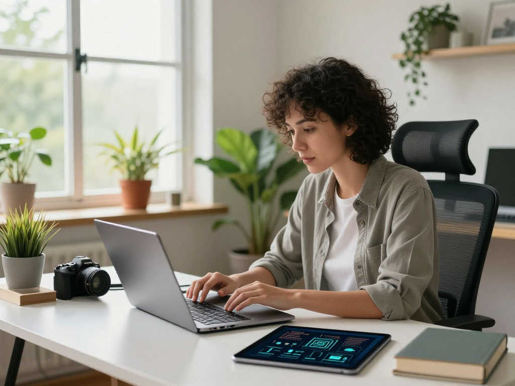 Innovative 18+ ai development in a stylish home office environment.