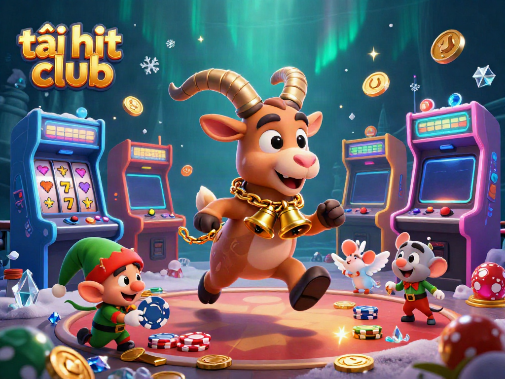 Engage with thrilling gameplay at tải hit club with festive casino-themed characters and vibrant elements.