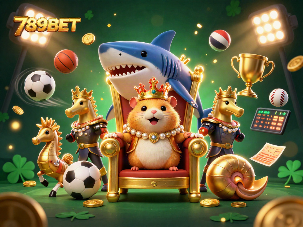 Experience thrilling sports betting with 789BET in an energized, ultra-detailed casino scene.