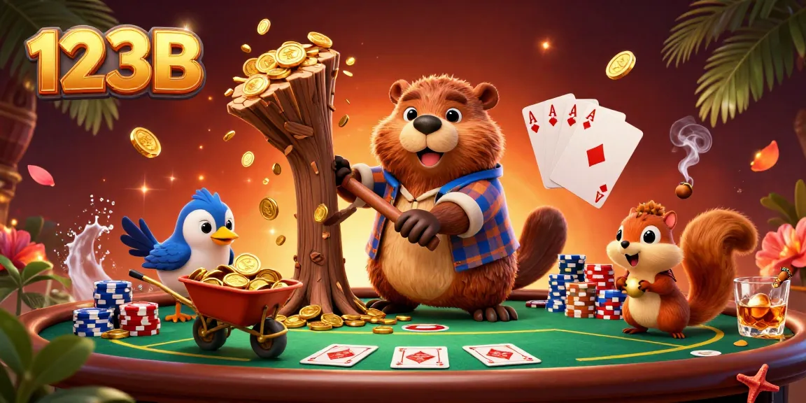 Engage with 123B at a lively poker scene featuring a beaver, bird, and squirrel collecting golden coins.
