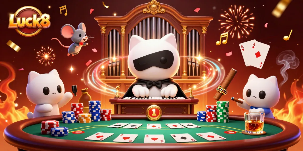 Experience thrilling gameplay at Luck8's casino with dynamic illustrations of the excitement.