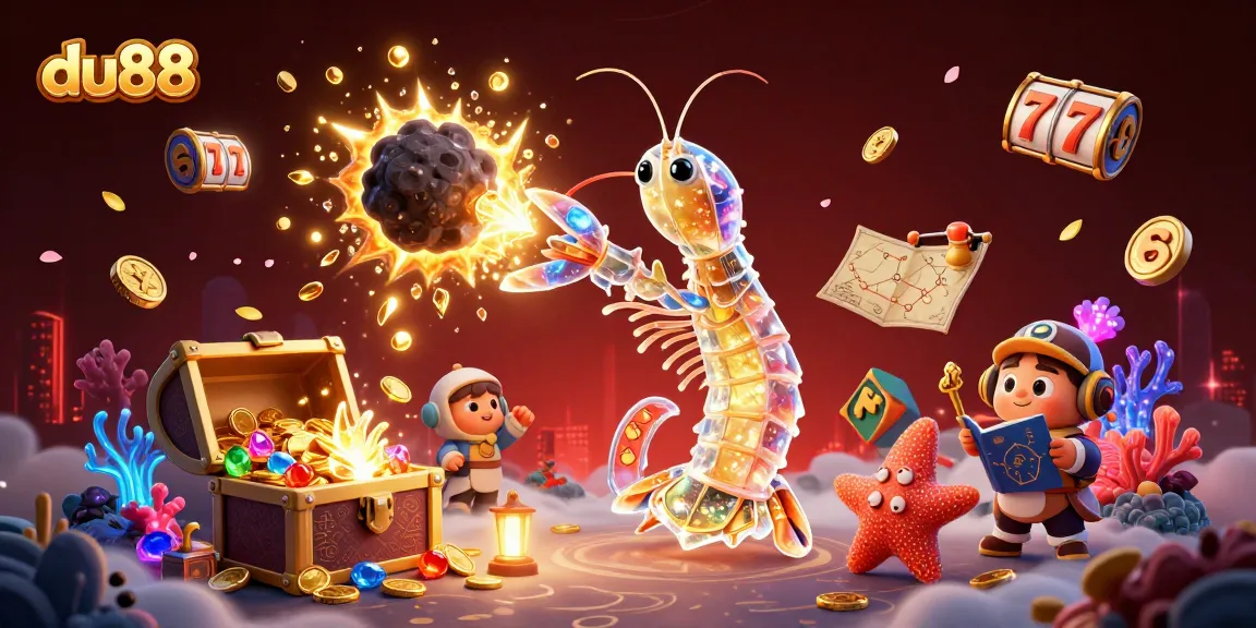 Engage with du88's exciting slots experience featuring vibrant gems, coins, and characters in action.