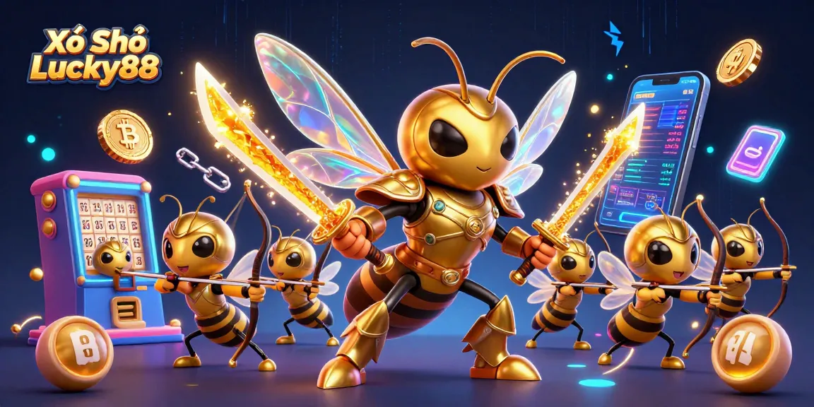Xổ Số Lucky88 with vibrant lottery balls and dynamic characters in a rich, engaging casino-themed scene.