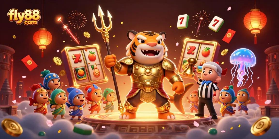 Experience thrilling online casino action with fly88 com in this vibrant and detailed illustration.
