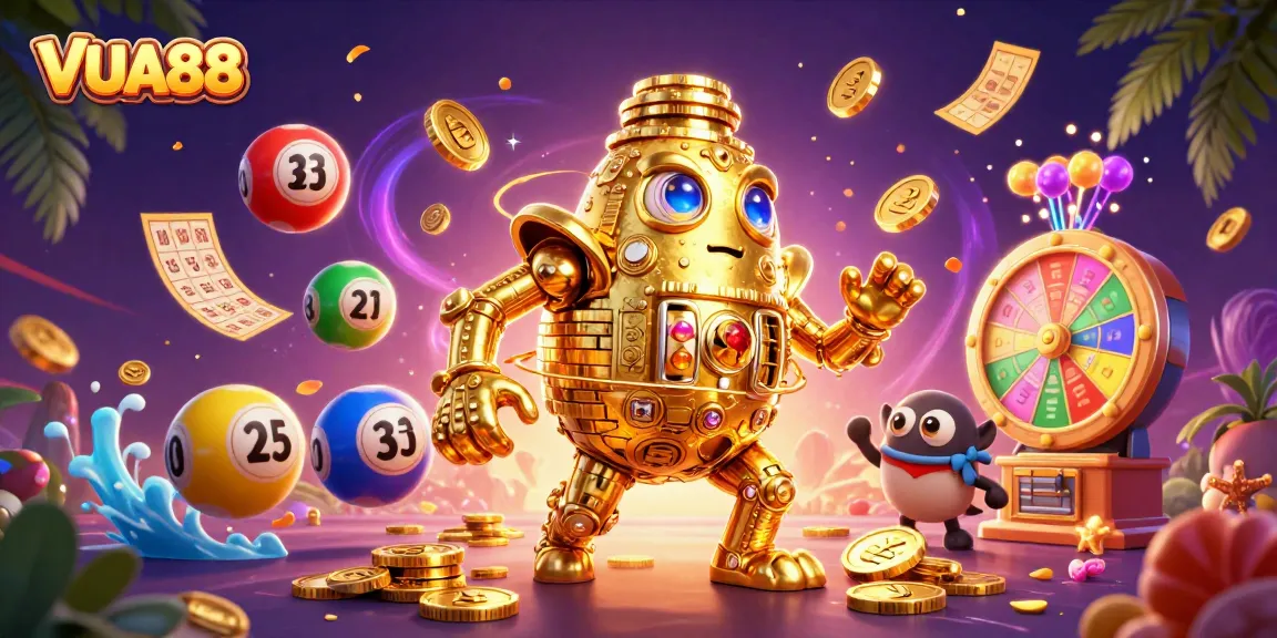 Engage with VUA88 through an exciting 3D illustration showcasing vibrant casino elements and rich details.