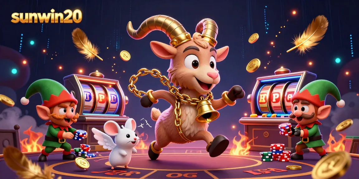 Experience the excitement at sunwin20's vibrant casino scene with Krampus and festive characters.