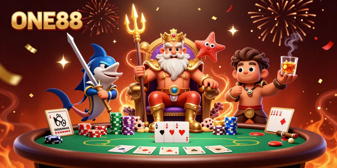Engage in the thrilling experience of ONE88 at an underwater poker scene with Neptune