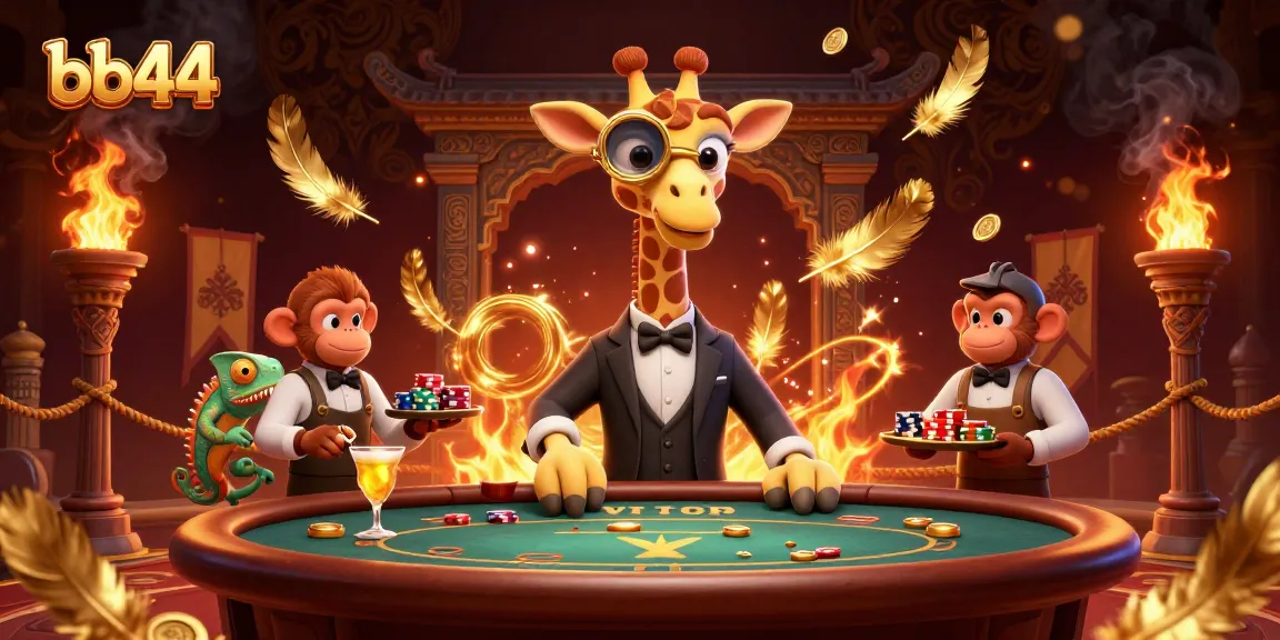 Play and win on bb44 with a high-roller giraffe and captivating casino scene.